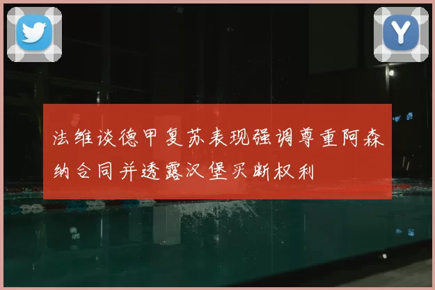 法维谈德甲复苏表现强调尊重阿森纳合同并透露汉堡买断权利